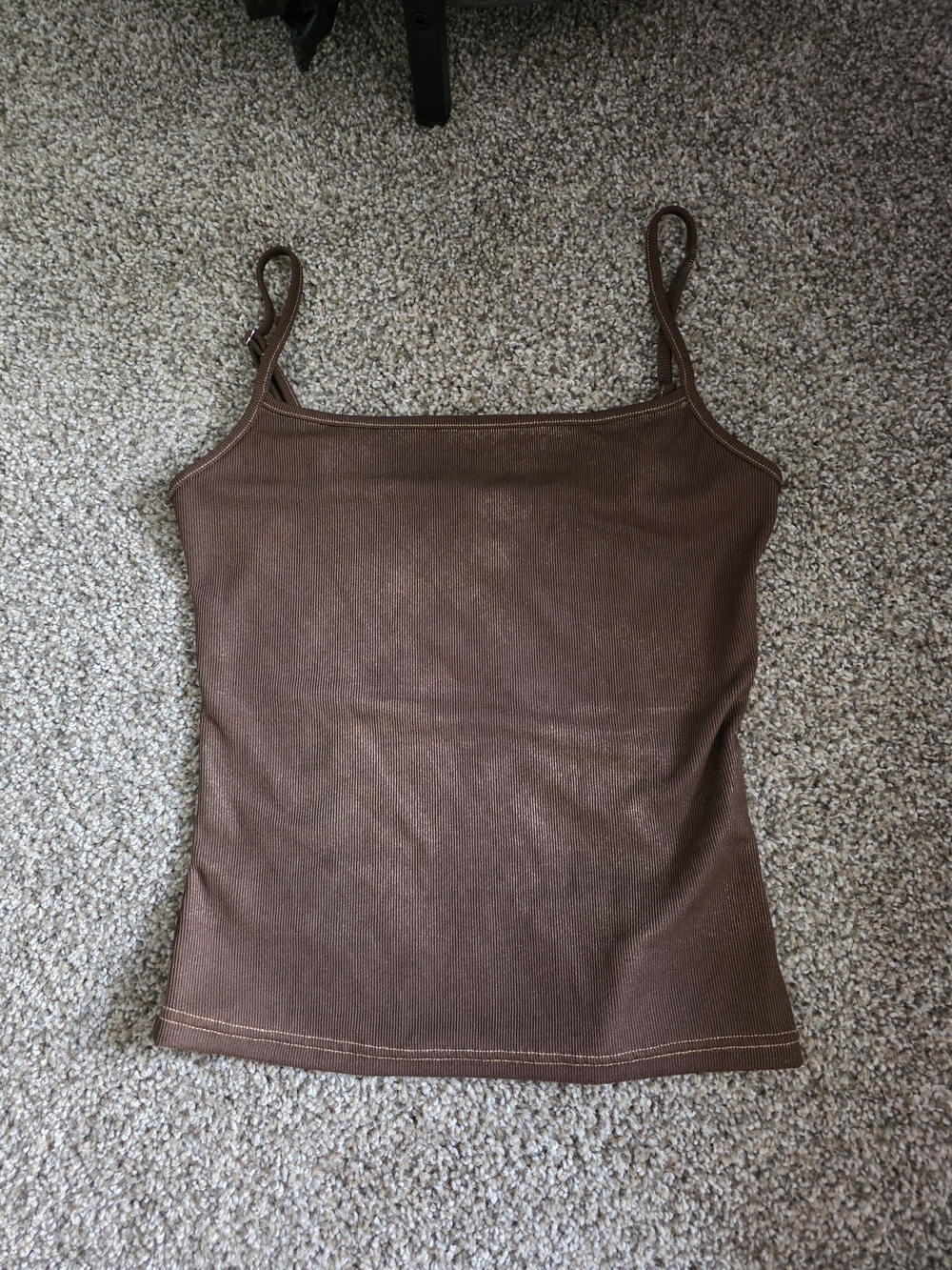 Edikted Brown Ribbed Spaghetti Strap Camisole